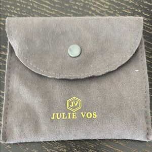 Julie Vos 
Gold / Pink earrings 
Can be worn 3 different ways
Gray Suede Pouch